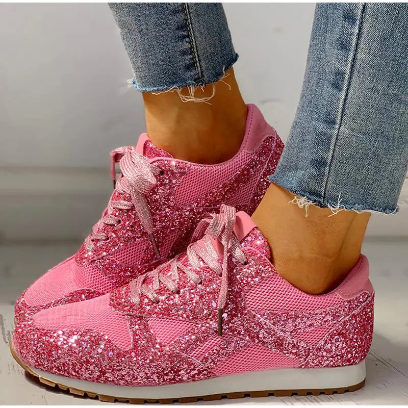 Sportschuhe mit Pailletten In Glitzer