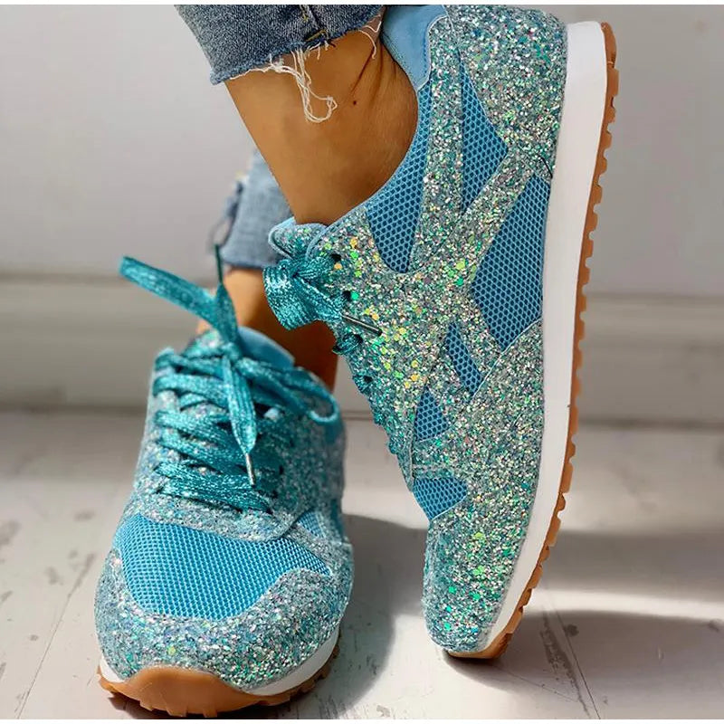Sportschuhe mit Pailletten In Glitzer