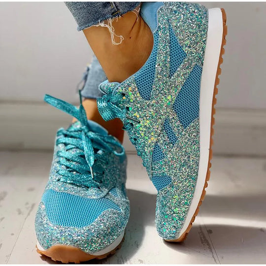 Sportschuhe mit Pailletten In Glitzer