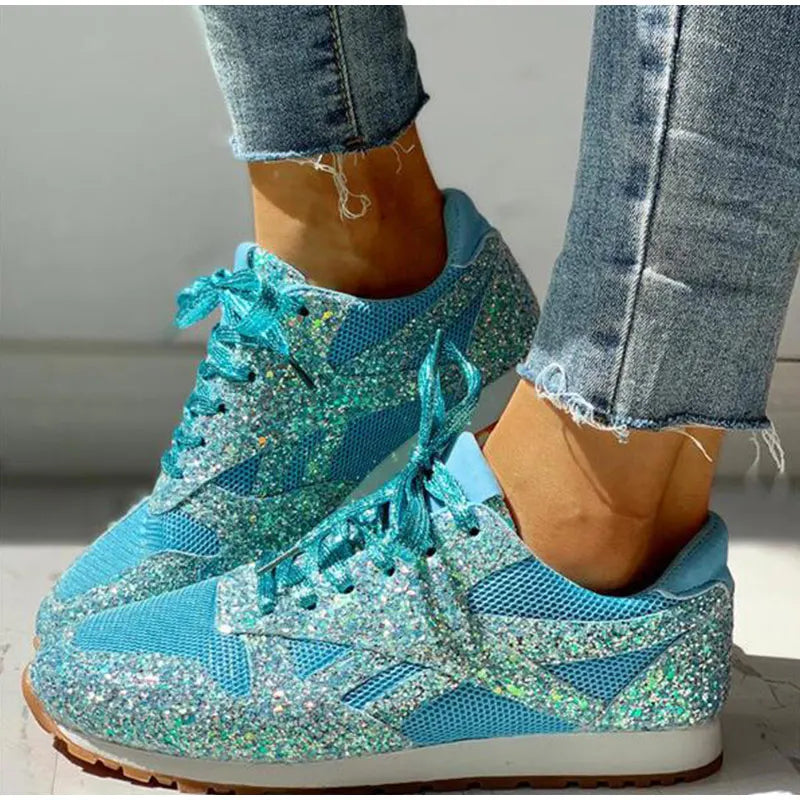 Sportschuhe mit Pailletten In Glitzer