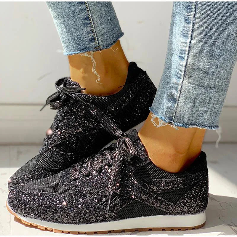 Sportschuhe mit Pailletten In Glitzer