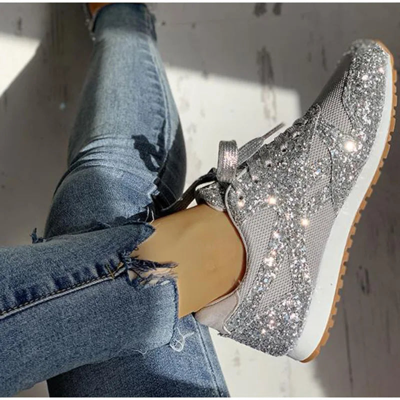 Sportschuhe mit Pailletten In Glitzer