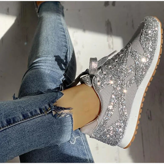 Sportschuhe mit Pailletten In Glitzer