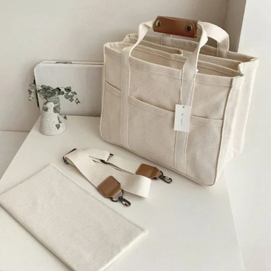 Canvas-Tasche mit Mehrfachfächern
