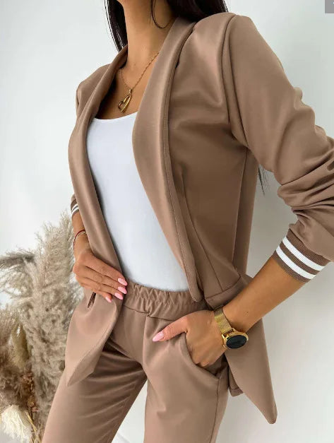 Damen Doppelreiher Blazer Hosenanzug