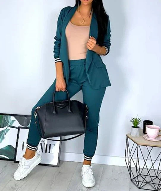 Damen Doppelreiher Blazer Hosenanzug