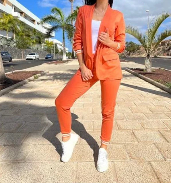 Damen Doppelreiher Blazer Hosenanzug