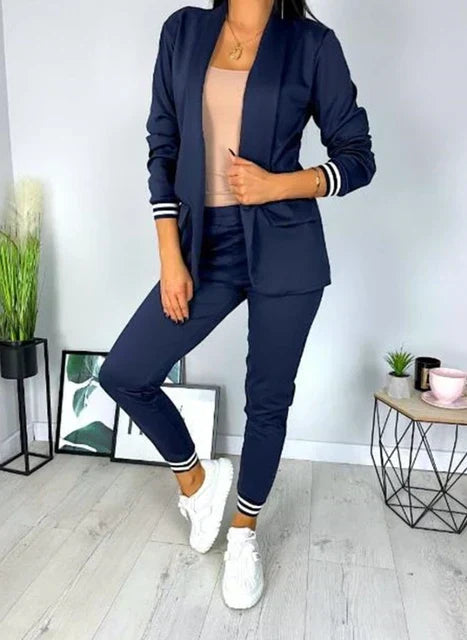 Damen Doppelreiher Blazer Hosenanzug