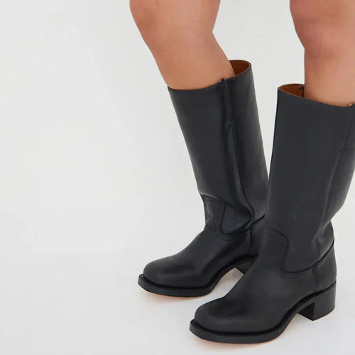 Klassische Damenstiefel Mit Blockabsatz Für Damen