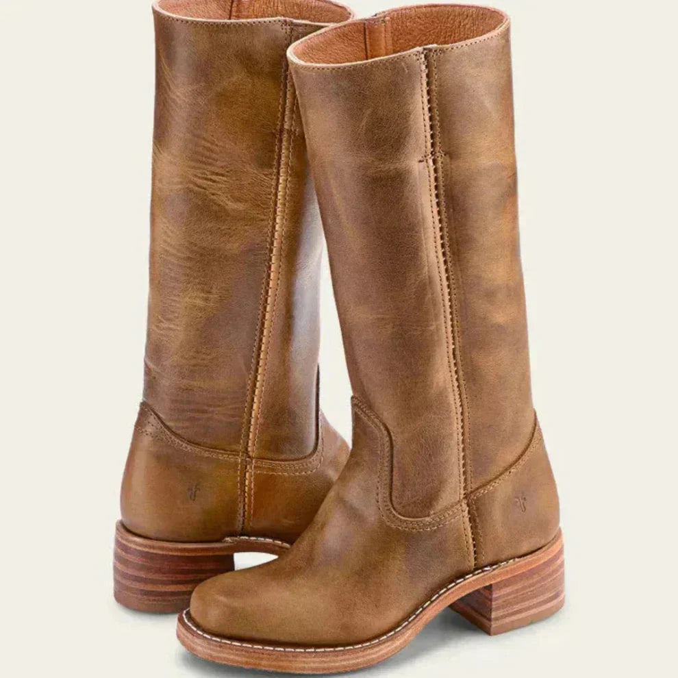 Klassische Damenstiefel Mit Blockabsatz Für Damen