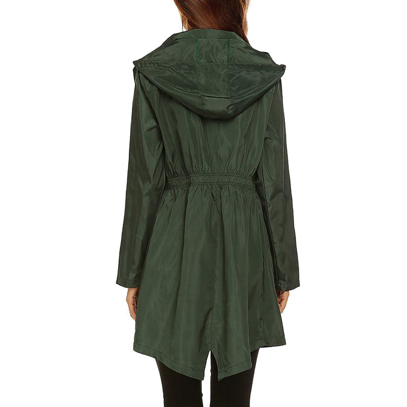 Regenjacke - Leichte Wasserabweisende Jacke mit Tailliertem Bund