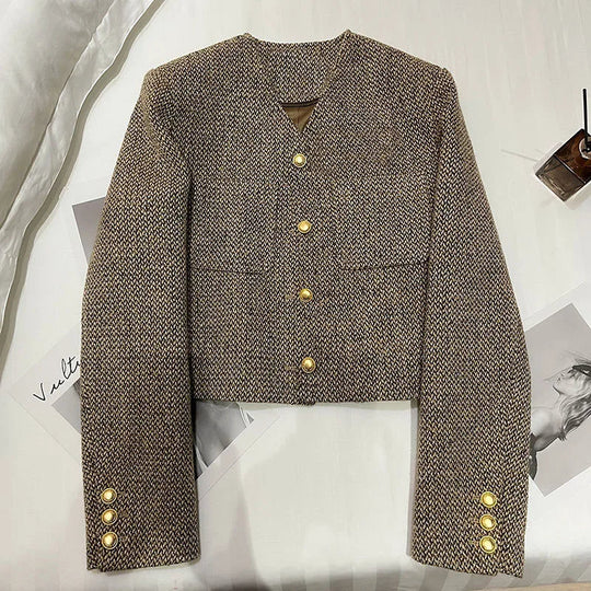 Shopnory | Damen Verkürzter Kragenloser Blazer