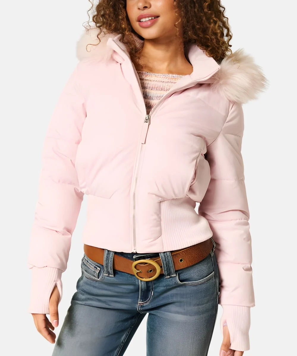 Damen Gesteppt Winterjacke mit Warm & Abnehmbarer Kapuze | ShopNory