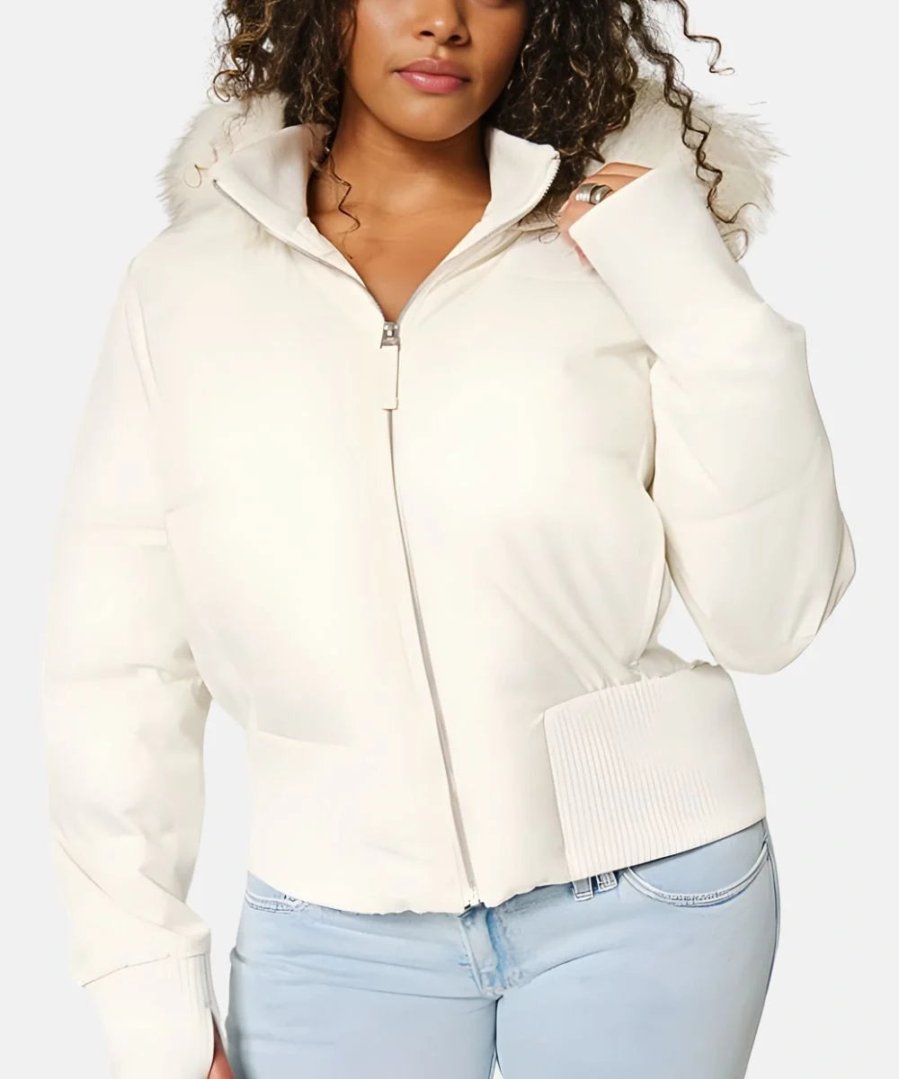 Damen Gesteppt Winterjacke mit Warm & Abnehmbarer Kapuze | ShopNory