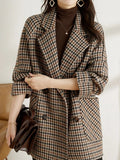 Langer Kariert Blazer – Klassischer Herbst-Winter Stil