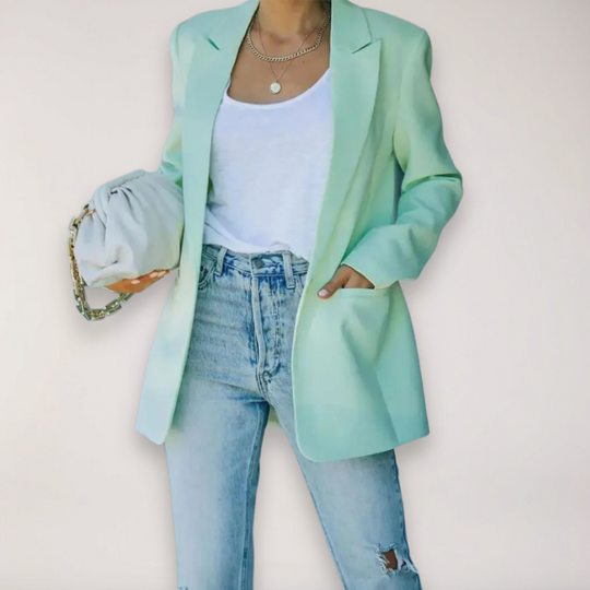 Oversized Blazer – Einreiher mit Reverskragen Jacke für Elegantes Layering