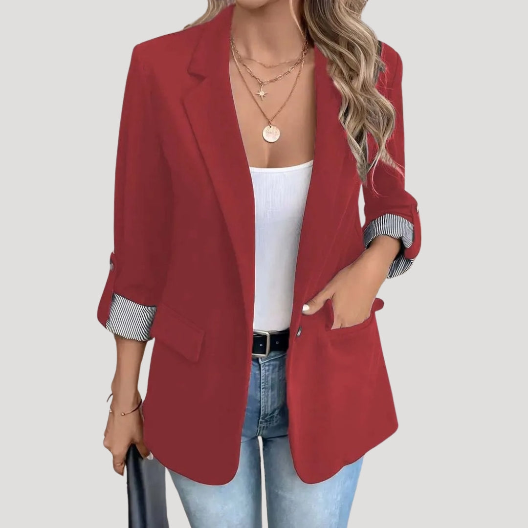 Maßgeschneiderter Blazer – Klassisch Einreiher mit Aufschlagärmel