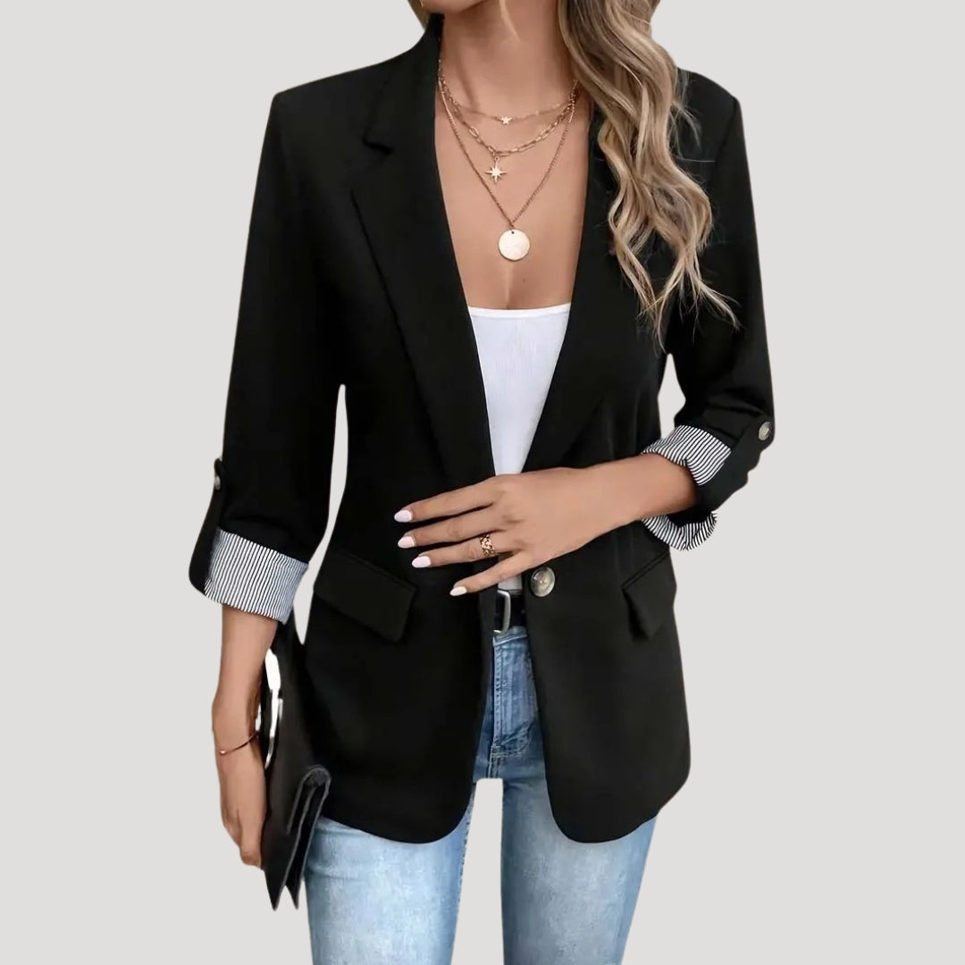 Maßgeschneiderter Blazer – Klassisch Einreiher mit Aufschlagärmel