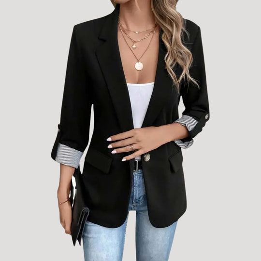 Maßgeschneiderter Blazer – Klassisch Einreiher mit Aufschlagärmel