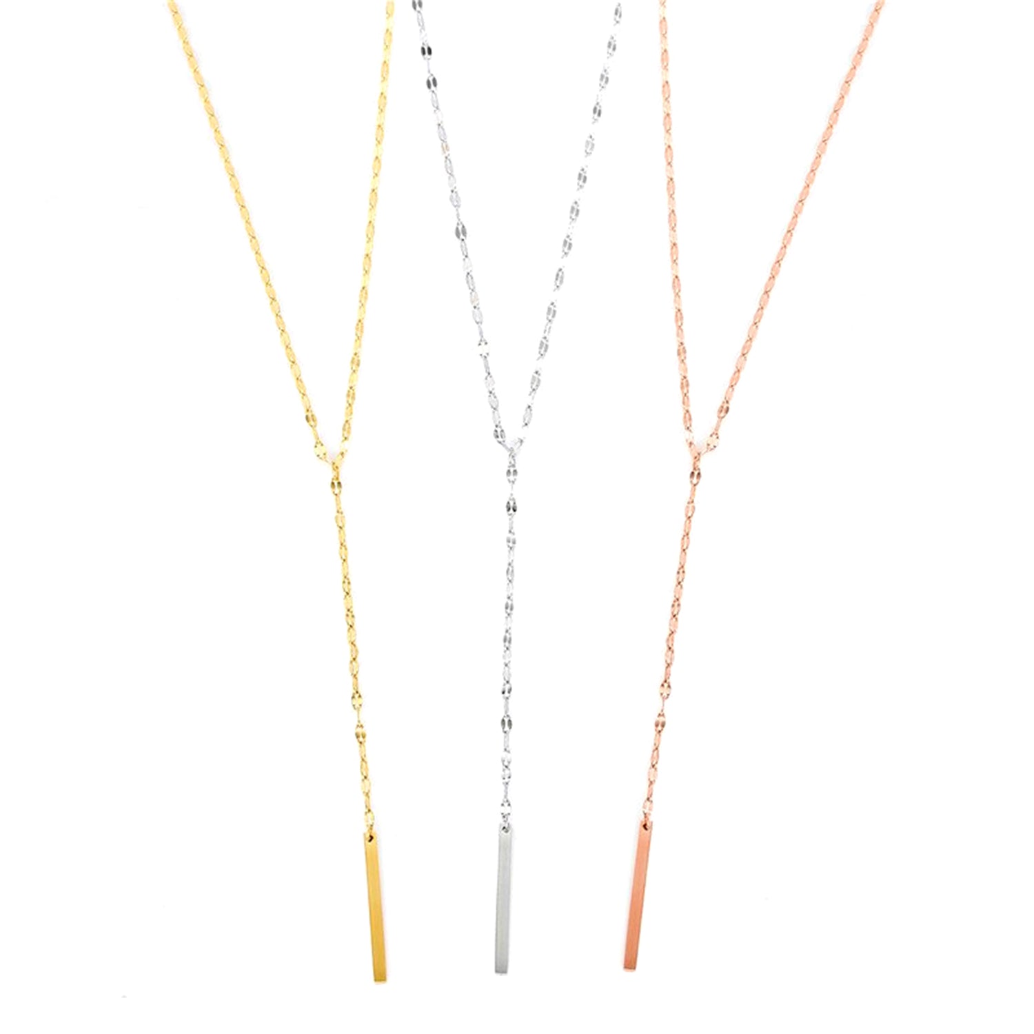Edelstahl Lange Kette Rechteckige Halskette | Shop Nory