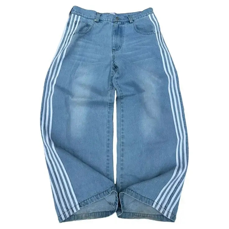 Baggy-Jeans mit hoher Taille