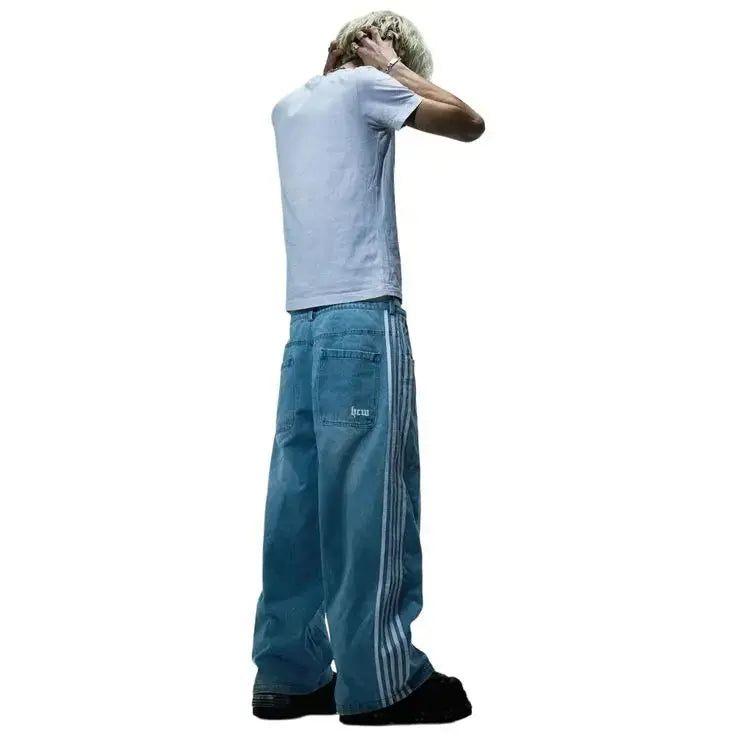 Baggy-Jeans mit hoher Taille