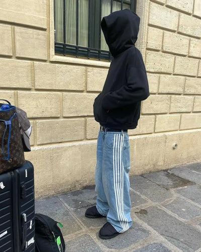 Baggy-Jeans mit hoher Taille