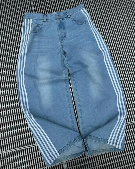 Baggy-Jeans mit hoher Taille