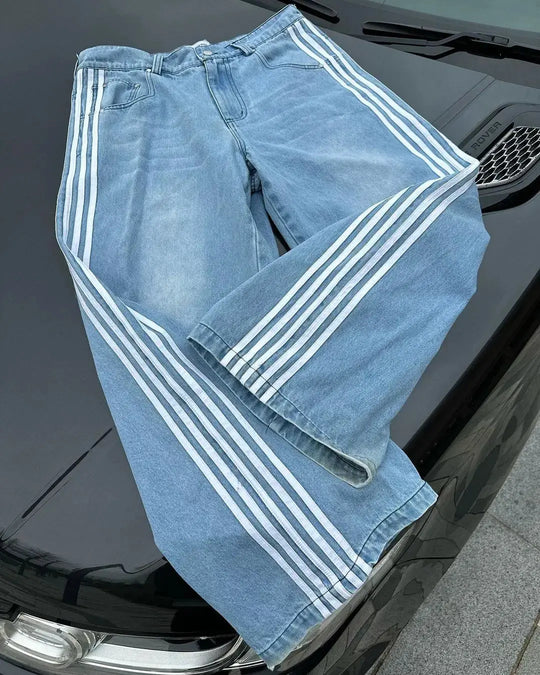 Baggy-Jeans mit hoher Taille