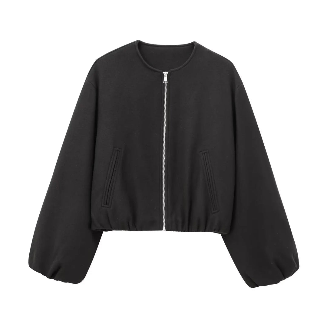 Damen Bomberjacke mit Reißverschluss und elastischer Passform