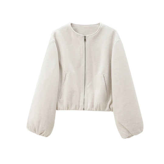 Damen Bomberjacke mit Reißverschluss und elastischer Passform