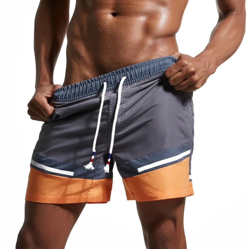Schnell Trocknende Badeshorts für Männer mit Farbblock-Patchwork