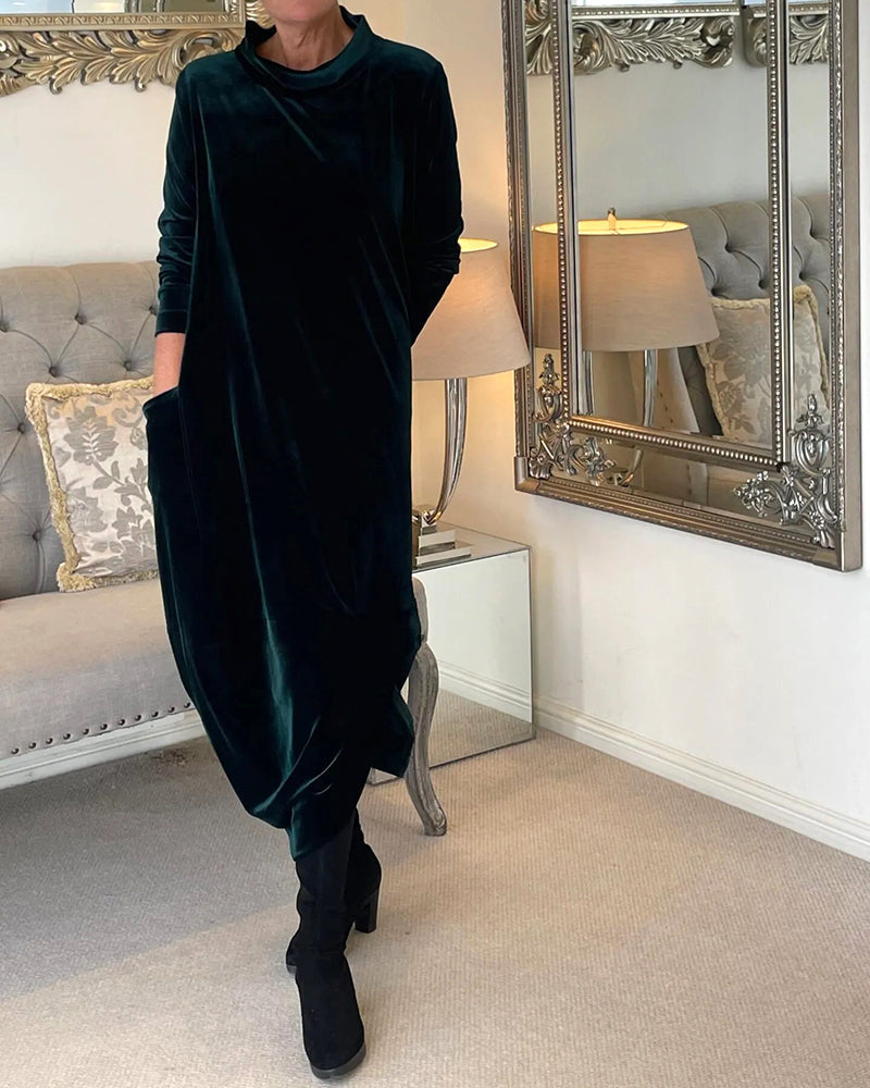 Elegantes Samtkleid mit Bauchabdeckung