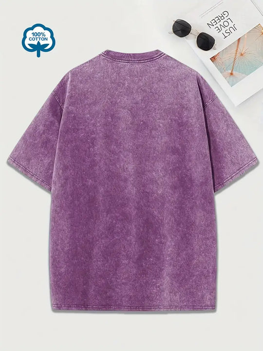 Baumwoll-T-Shirt mit Rundhalsausschnitt