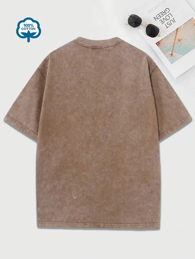 Baumwoll-T-Shirt mit Rundhalsausschnitt