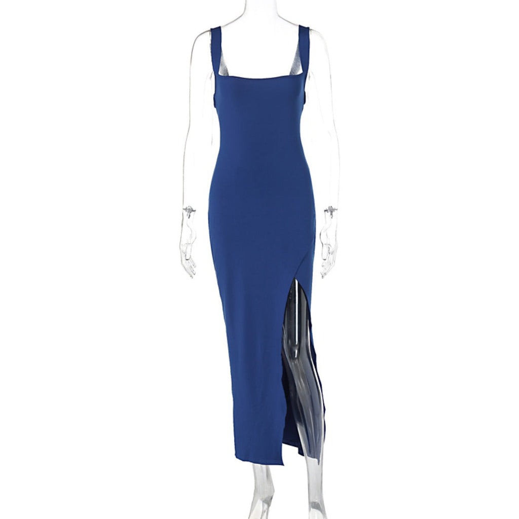 Kleid mit geteilten Neckholder-Hosenträgern