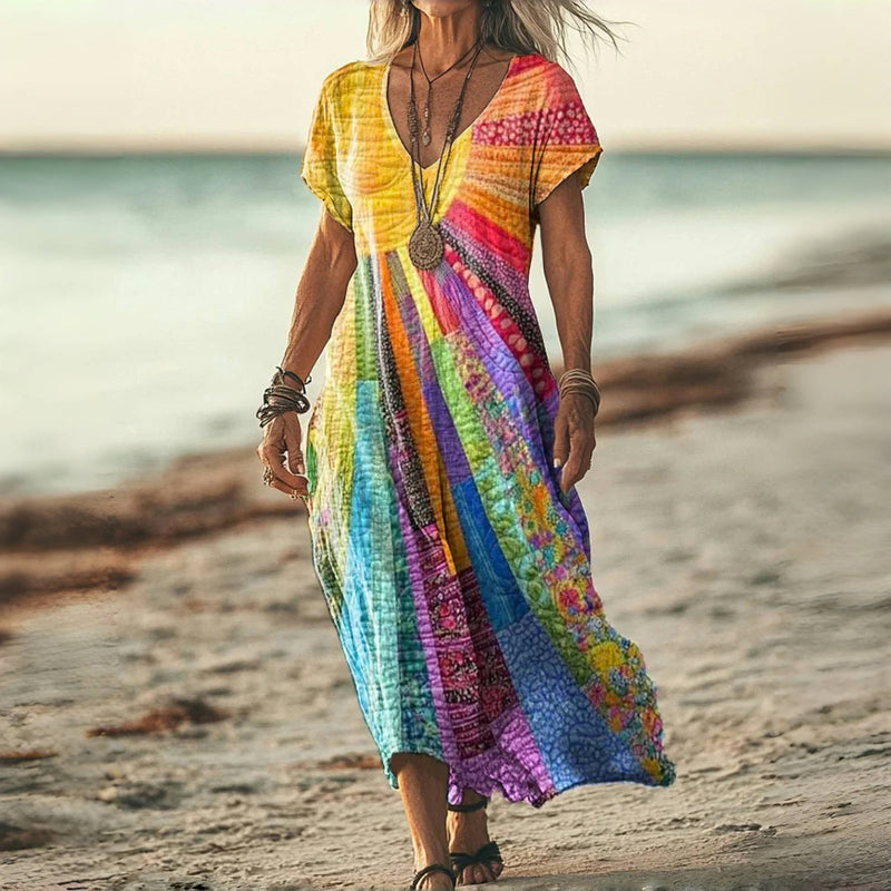 Farbenfrohes Lässiges Kleid