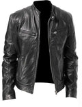 Robuste Leder-Motorradjacke Bikerjacke für Herren Erwan