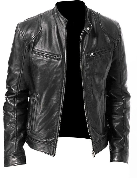 Robuste Leder-Motorradjacke Bikerjacke für Herren Erwan