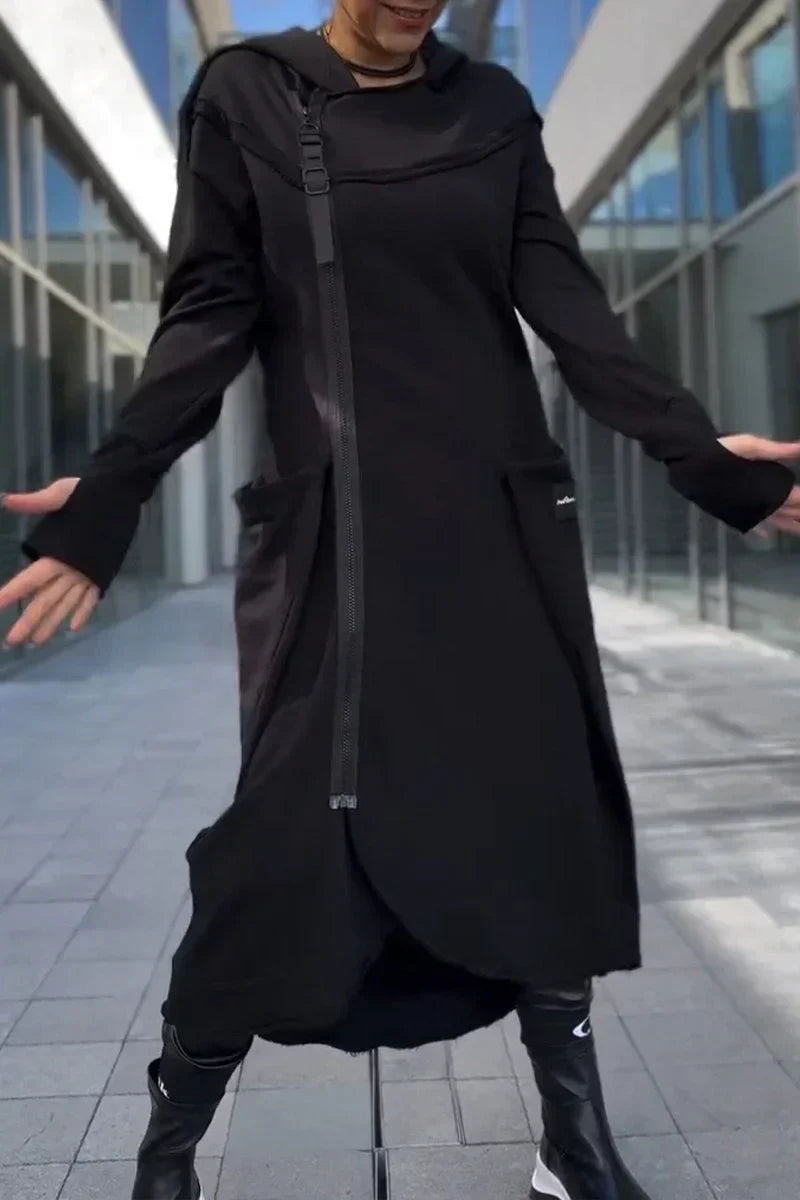 Langes Hoodie-Kleid mit Modernem Schnitt