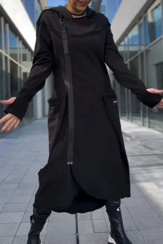Langes Hoodie-Kleid mit Modernem Schnitt