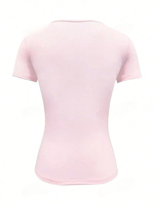 Rundhalsausschnitt Kurzarm T-Shirt