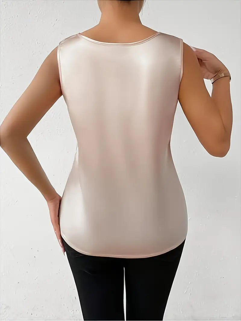 Shopnory | Satin Bluse mit Blumendetail für Damen