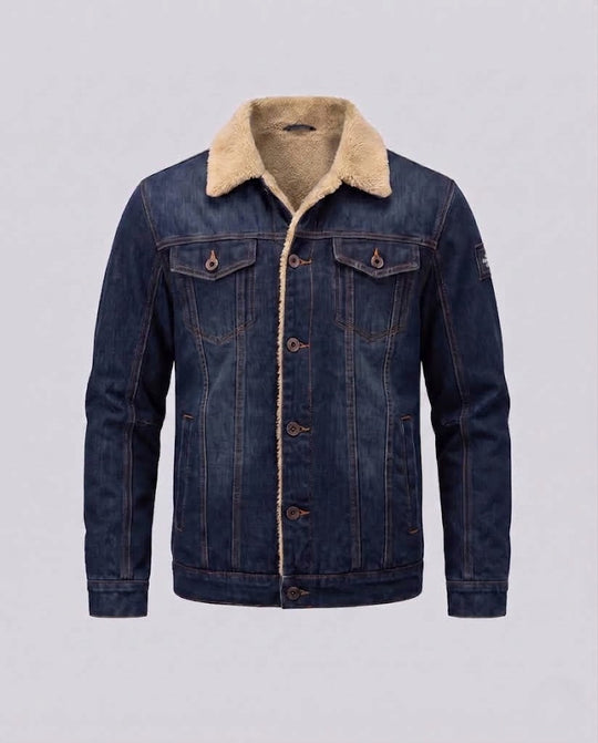 Herren Freizeit Denim Jacke mit Teddy-Fütterung Shop Nory