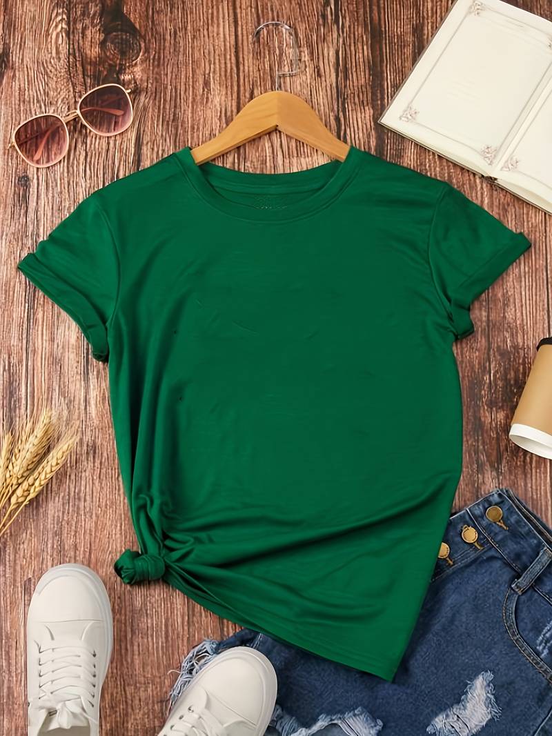 Schlichtes, einfaches Rundhals-T-Shirt