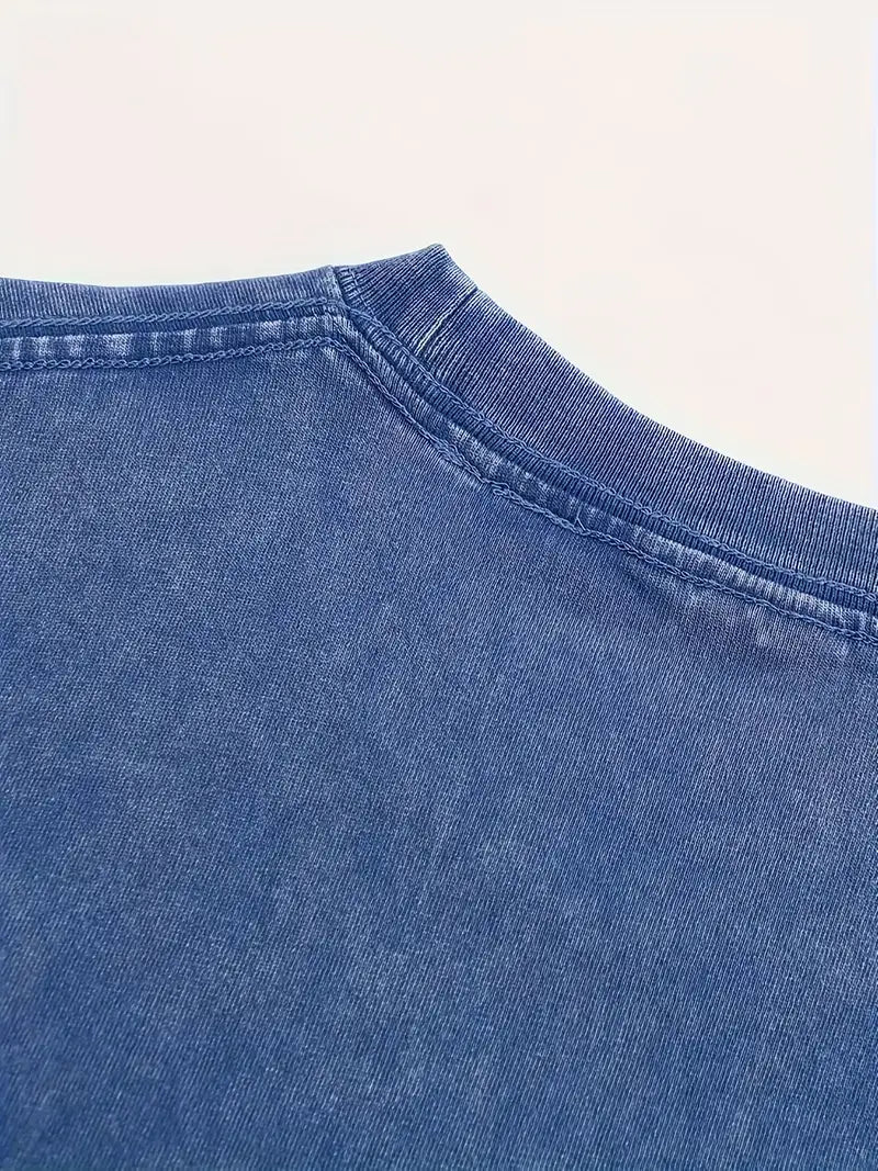 Baumwoll-T-Shirt mit Rundhalsausschnitt