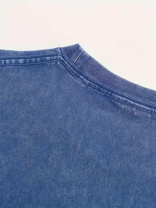 Baumwoll-T-Shirt mit Rundhalsausschnitt