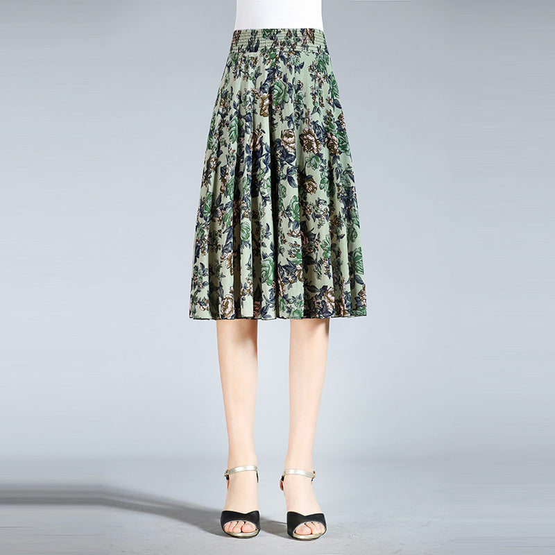 Damen Chiffon Culottes mit Breiten Beinen und Hoher Elastischer Taille