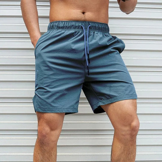 Atmungsaktive, Einfarbige Badeshorts für Männer mit Kordel