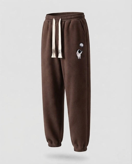 Herren Fleece Jogginghose mit Futter, Kordelzug, elastischen Bündchen und Astronauten Druck Shop Nory